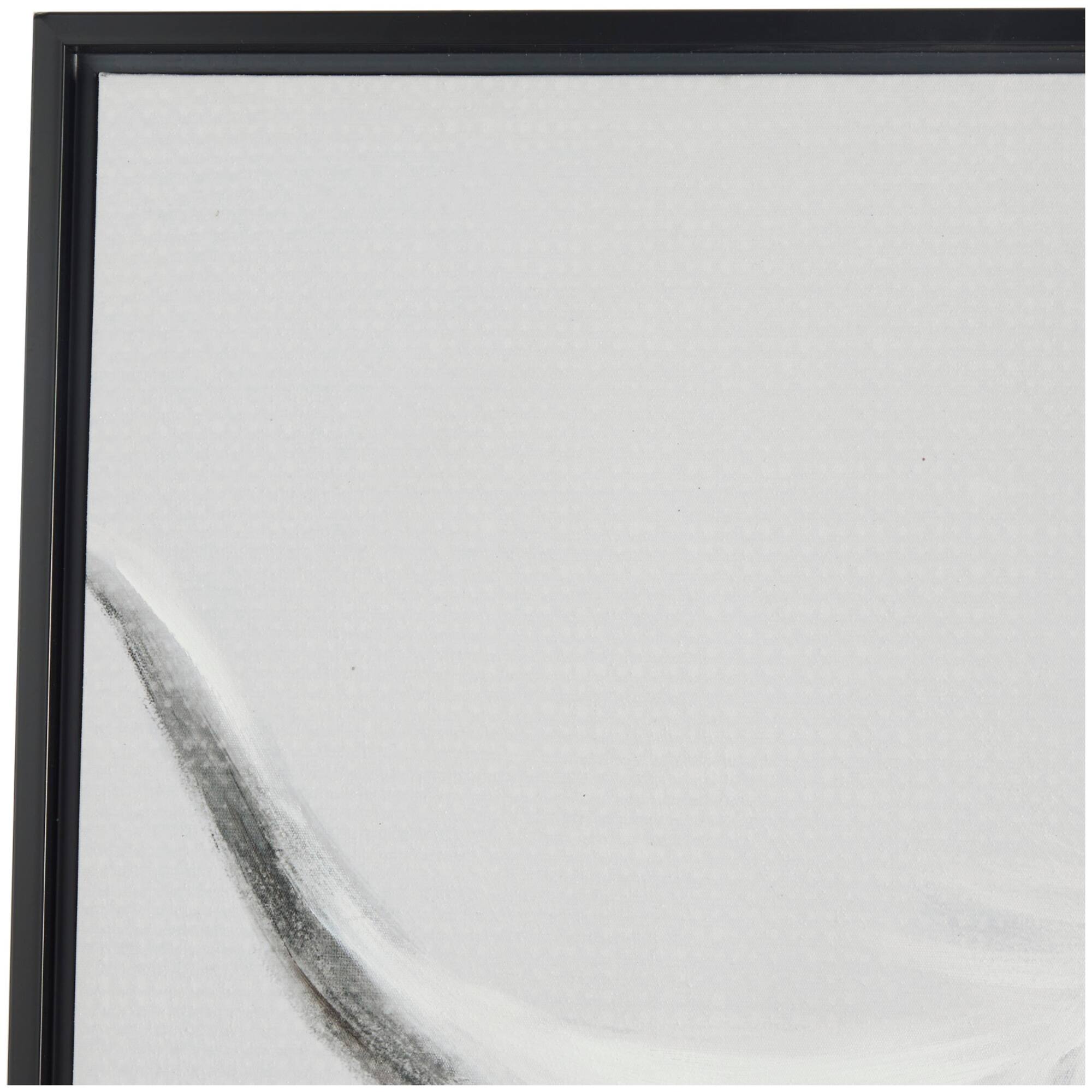 White Canvas Shaded Bull Framed Wall Art with Black Frame 37" x 1" x 37"